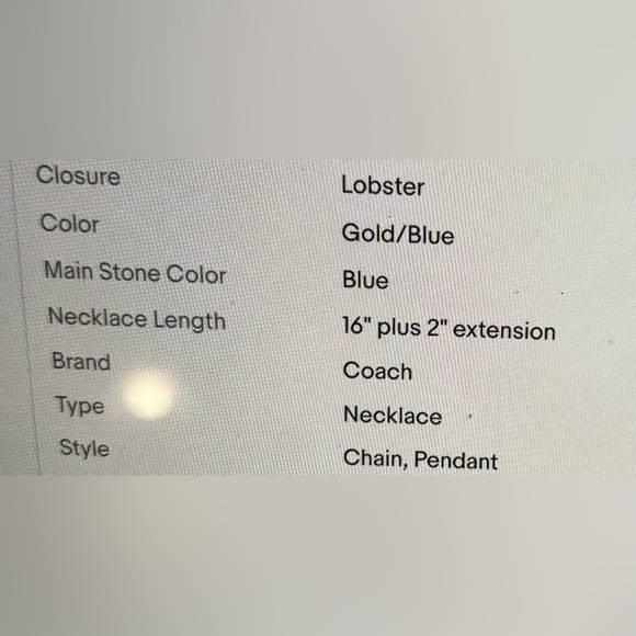 Coach Goldstone Blue Pave’Puffed Heart Signature C Necklace NIB - Picture 7 of 8